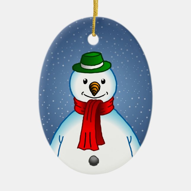 Le joyeux bonhomme de neige en ornement de Noël (Devant)