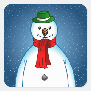 Le joyeux bonhomme de neige sur un autocollant Car