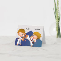 Le karaté badine le carte pour notes de Merci