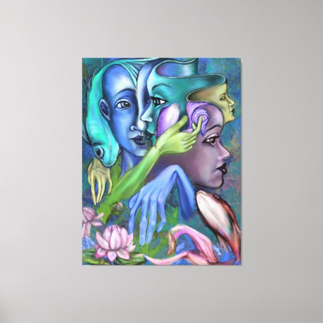 Le lac Façade toile Imprimer style de cubisme - Pe (Recto)