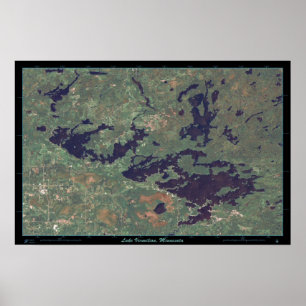 Le lac Vermilion, Minnesota affiche satellite