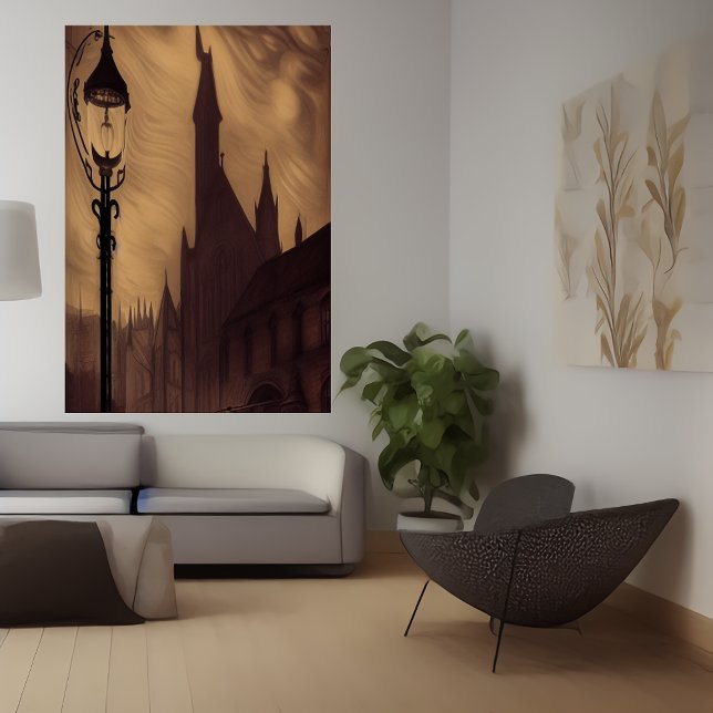 Le lampadaire de la ville | AI Art Poster (Créateur téléchargé)