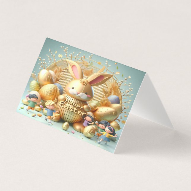 Le lapin de Pâques en or Abstrait (Front)