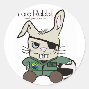 Le lapin. Un pilote d'hélicoptère. AUTOCOLLANTS