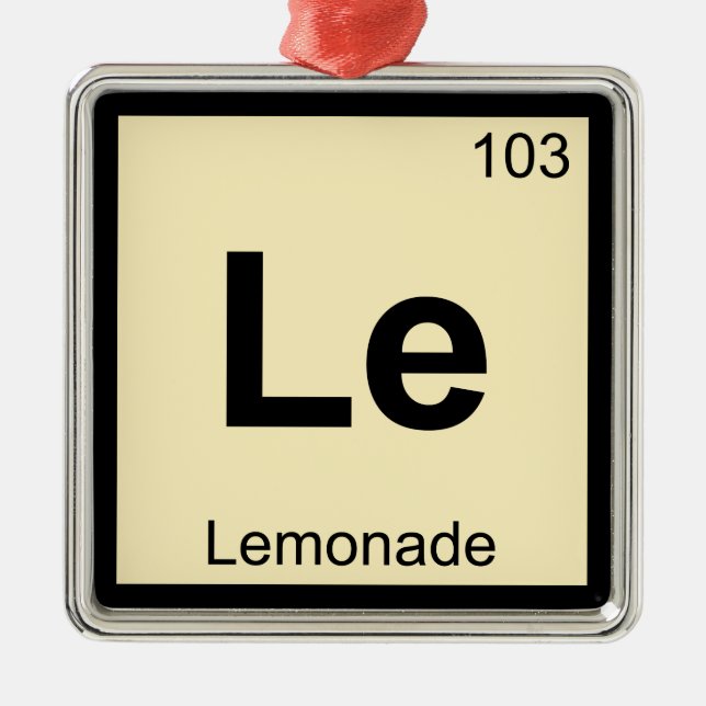 Le - Lemonade Chemistry Periodic Table Symbol Metal Ornament (Front)