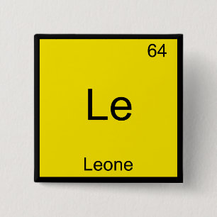 Le - Leone Funny Chemistry Element Symbol T-Shirt 2 Inch Square Button