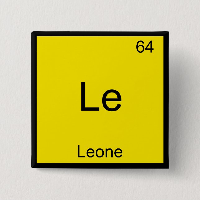 Le - Leone Funny Chemistry Element Symbol T-Shirt 2 Inch Square Button (Front)