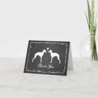 Le lévrier italien silhouette le Merci de mariage