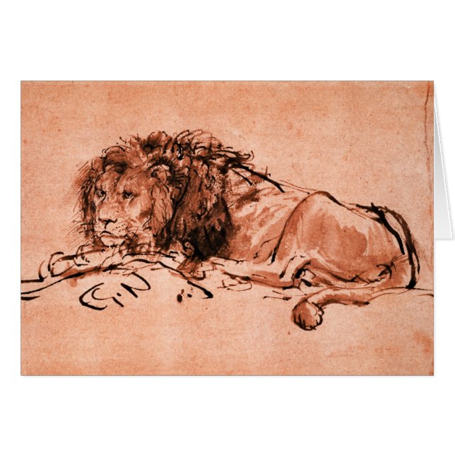 LE LION DU CAP MENANT VERS LE BAS, Rose Black (Devant horizontal)