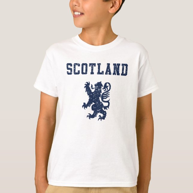 Le lion effréné écossais badine le T-shirt (Devant)