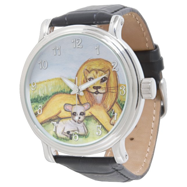 Le lion et la montre de l'agneau (avec chiffres) (Incliné)