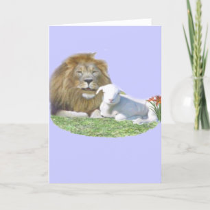 le lion et l'agneau carte chrétienne