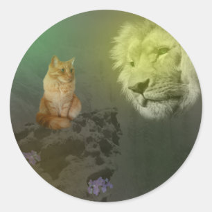 Le Lion Et Le Chat, Stickers Ronds