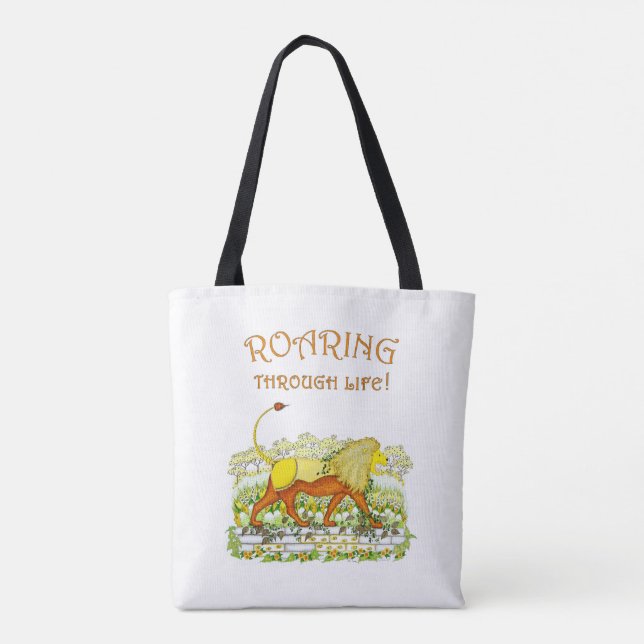 Le lion rugissant à travers le Sac fourre-tout de  (Dos)