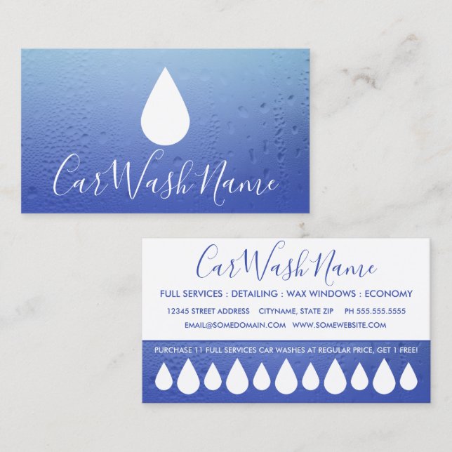 Le liquide CAR WASH perd la carte punk de fidélité (Devant / Derrière)