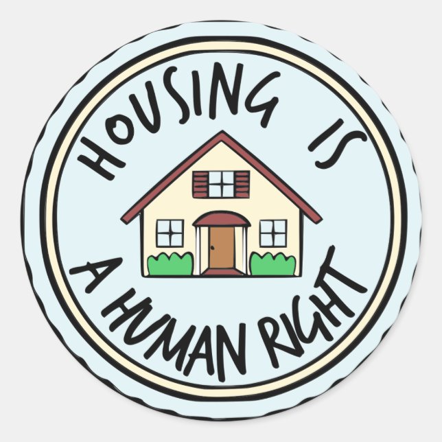 Le logement est un stickers des droits humains (Devant)