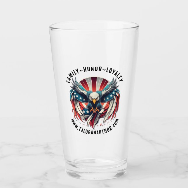 Le logo de l'aigle hurle 16 oz. Verre (Devant)