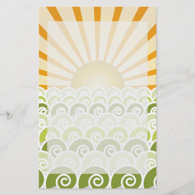 Le long de la papeterie verte des vagues (Devant)