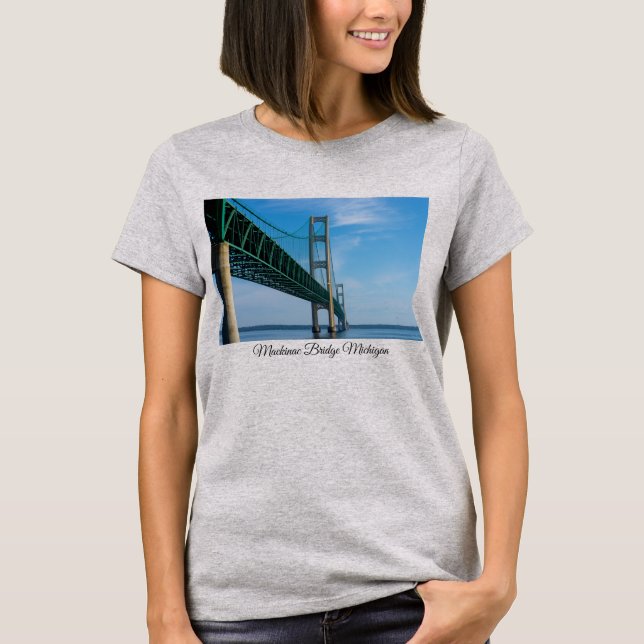 Le long du T-shirt du pont Mackinac (Devant)