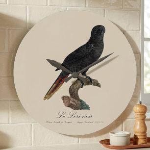 Le Lori noir / Black lory  Large Clock