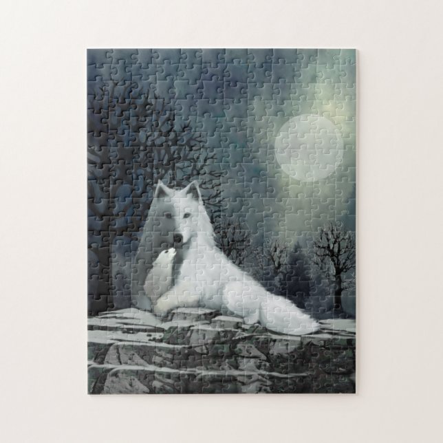 Le loup blanc au puzzle de la Coupe (Vertical)