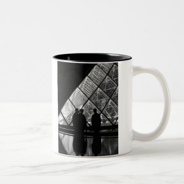 Le Louvre á nuit,  Paris Two-Tone Coffee Mug (Right)