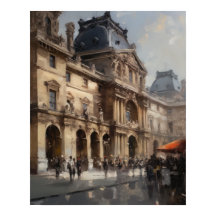 Le Louvre Paris France Paysage Art Imprimer Poster