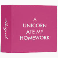 Le magenta une LICORNE A MANGÉ MON classeur de