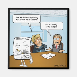 Le magnet Carré de l'amusant budget