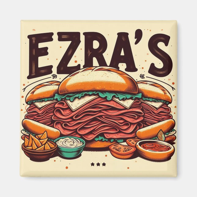Le Magnet Carré Deli d'Ezra (Devant)