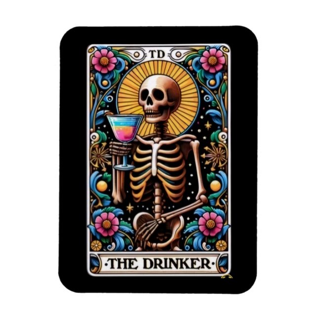Le Magnet de la carte Tarot du buveur (Vertical)