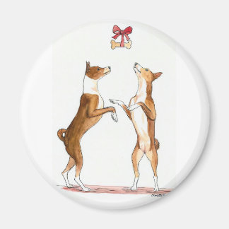 Le magnet de l'art du chien dansant de Basenji