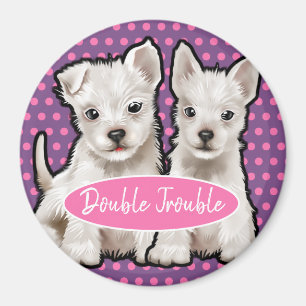 Le Magnet personnalisé double problème les chiots 