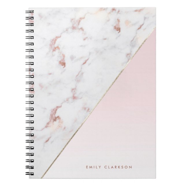 Le marbre rose chic d'or rougissent carnet (Devant)