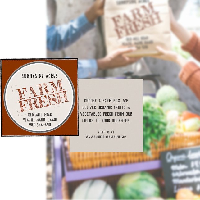 Le marché des fermiers Cartes de visite frais (Créateur téléchargé)