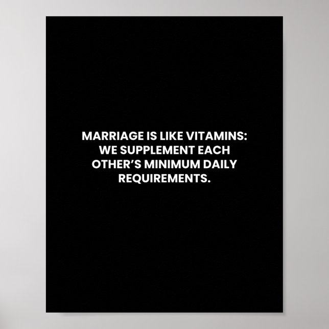 Le mariage est comme les vitamines Poster Drôle (Devant)
