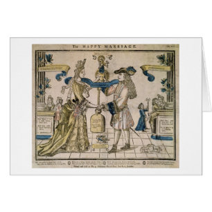 Le mariage heureux (gravure sur bois colorée par