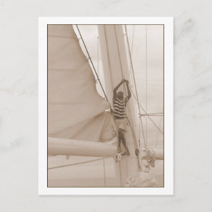 Le marin dans la carte postale Sepia Rigging