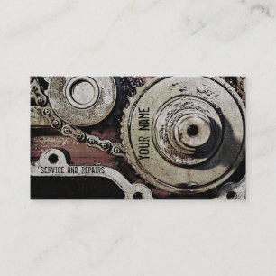 le mécanicien répare le modèle de carte de visite