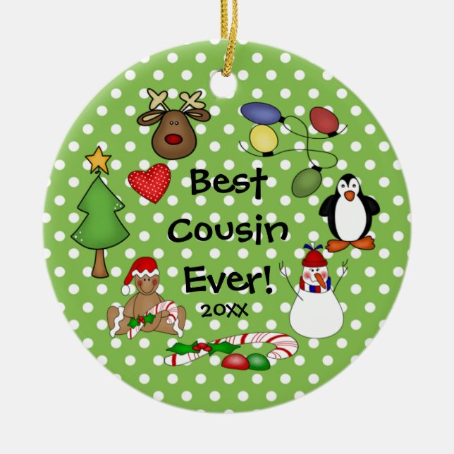 Le meilleur ornement de Noël de cousin jamais (Devant)
