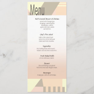 Le menu vintage   de mariage de plage d'art déco