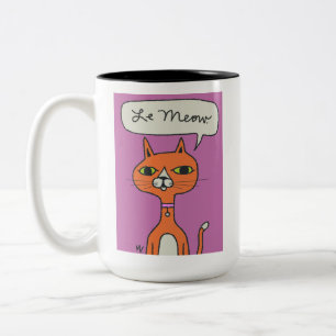 Le Meow Orange Cartographie Chat Mug