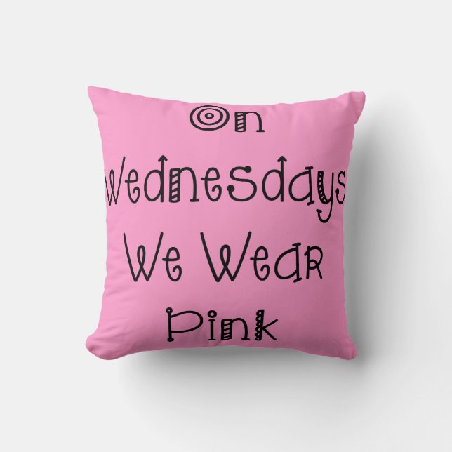 Le mercredi nous portons le coussin rose de slogan (Recto)