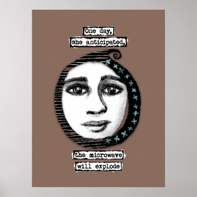 Le Micro-Ondes Va Exploser Poster Wall Art (Devant)