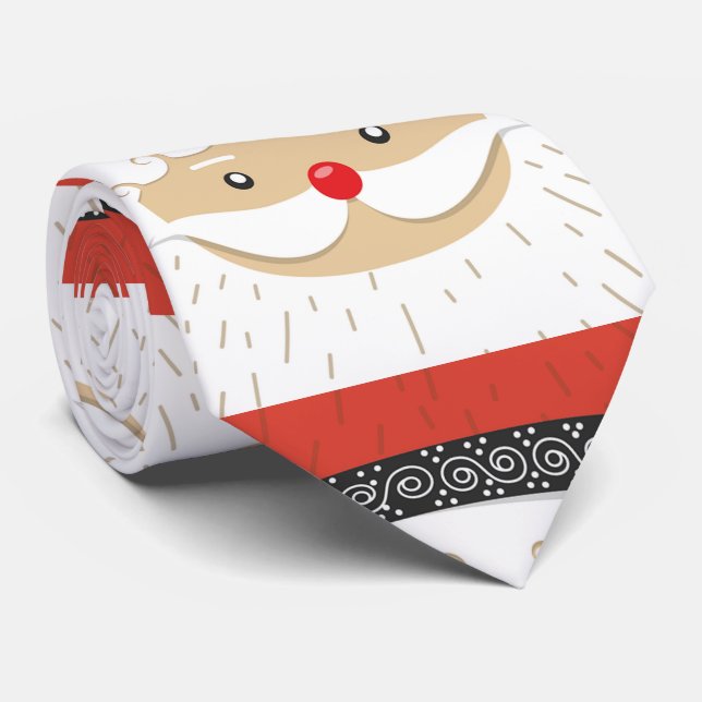 Le mignon Père Noël Face Cravate de Noël (Roulé)