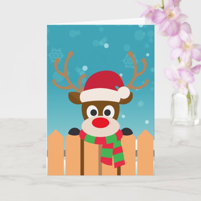 Le mignon Rudolph Le renne du nez rouge | Carte de (Orchidée)