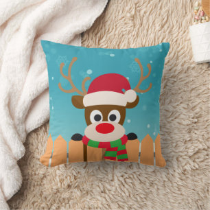 Le mignon Rudolph Le renne du nez rouge Oreiller