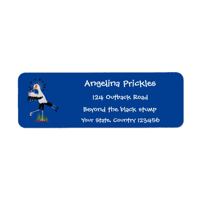 Le mignon secrétaire oiseau écrire des notes dessi (Devant)