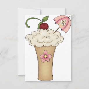 Le milk-shake avec une invitation à parapluie