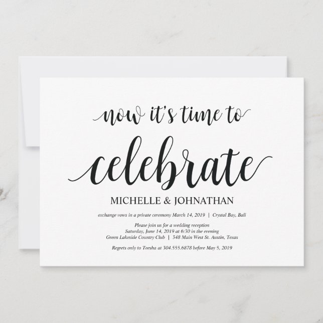 le moment de célébrer, invitations de mariage en f (Devant)